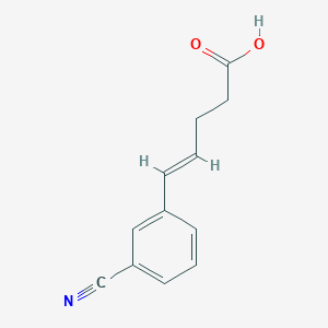 molecular formula C12H11NO2 B13111221 5-(3-Cyanophenyl)pent-4-enoicacid 