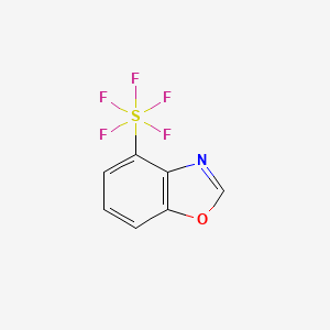 molecular formula C7H4F5NOS B13111234 4-(Pentafluorosulfanyl)benzooxazole 