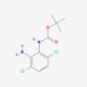 molecular formula C11H14Cl2N2O2 B13111245 tert-Butyl(2-amino-3,6-dichlorophenyl)carbamate 