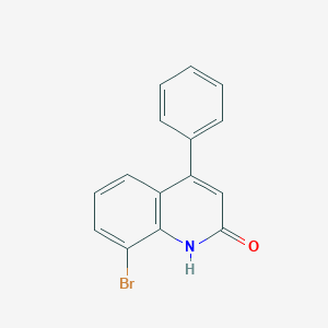 molecular formula C15H10BrNO B13111253 8-Bromo-4-phenyl-2(1H)-quinolinone 