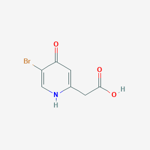 molecular formula C7H6BrNO3 B13111258 2-(5-bromo-4-oxo-1H-pyridin-2-yl)acetic acid 