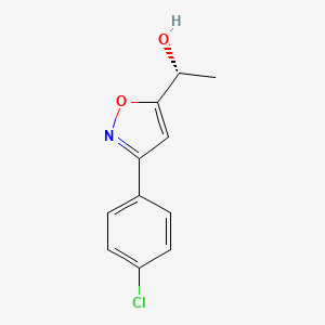 molecular formula C11H10ClNO2 B1311127 (1R)-1-[3-(4-chlorophenyl)-1,2-oxazol-5-yl]ethan-1-ol CAS No. 1565845-64-8