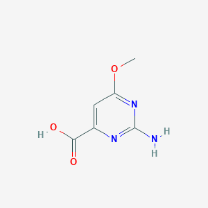 molecular formula C6H7N3O3 B13111272 2-Amino-6-methoxypyrimidine-4-carboxylic acid 