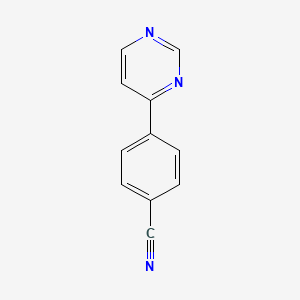 molecular formula C11H7N3 B13111308 4-(Pyrimidin-4-yl)benzonitrile 