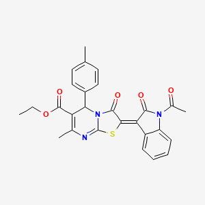 Ethyl 2-(1-acetyl-2-oxoindolin-3-ylidene)-7-methyl-3-oxo-5-(p-tolyl)-3,5-dihydro-2H-thiazolo[3,2-a]pyrimidine-6-carboxylate