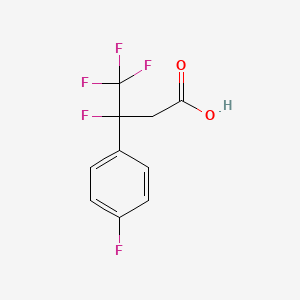 molecular formula C10H7F5O2 B13111333 3,4,4,4-Tetrafluoro-3-(4-fluorophenyl)butanoicacid 