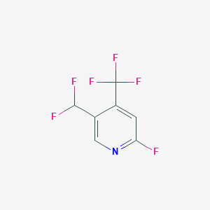 molecular formula C7H3F6N B13111345 5-(Difluoromethyl)-2-fluoro-4-(trifluoromethyl)pyridine 