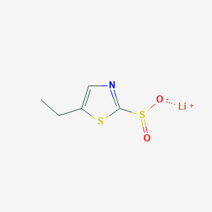 molecular formula C5H6LiNO2S2 B13111369 Lithium5-ethylthiazole-2-sulfinate 