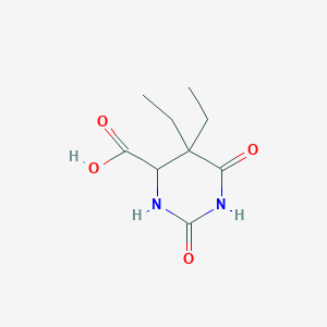 molecular formula C9H14N2O4 B13111380 5,5-Diethyl-2,6-dioxohexahydropyrimidine-4-carboxylic acid 