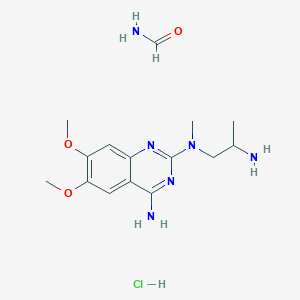 molecular formula C15H25ClN6O3 B13111396 N-(4-Amino-6,7-dimethoxyquinazol-2-yl)-N-methylpropylenediamineFormamideHydrochloride 