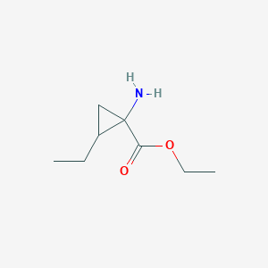 molecular formula C8H15NO2 B13111404 Ethyl1-amino-2-ethylcyclopropanecarboxylate 