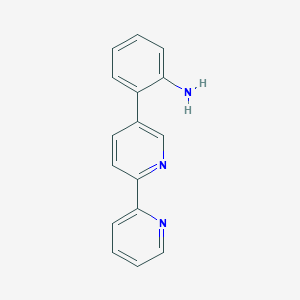 molecular formula C16H13N3 B13111431 2-([2,2'-Bipyridin]-5-yl)aniline 