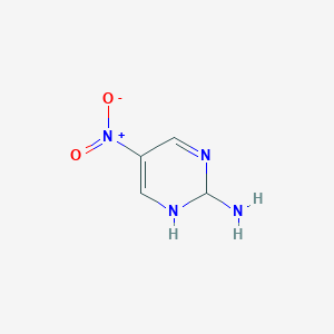 molecular formula C4H6N4O2 B13111432 5-Nitro-1,2-dihydropyrimidin-2-amine 