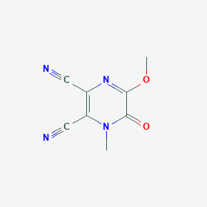 molecular formula C8H6N4O2 B13111433 5-Methoxy-1-methyl-6-oxo-1,6-dihydropyrazine-2,3-dicarbonitrile 