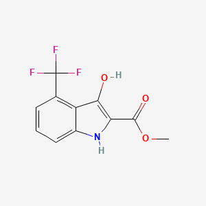 molecular formula C11H8F3NO3 B13111439 Methyl 3-hydroxy-4-(trifluoromethyl)-1H-indole-2-carboxylate 