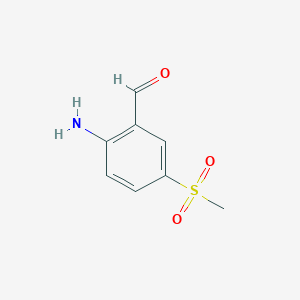 molecular formula C8H9NO3S B13111442 2-Amino-5-(methylsulfonyl)benzaldehyde 