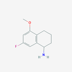 molecular formula C11H14FNO B13111481 7-Fluoro-5-methoxy-1,2,3,4-tetrahydronaphthalen-1-amine 