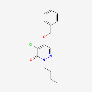 molecular formula C15H17ClN2O2 B13111493 5-(Benzyloxy)-2-butyl-4-chloropyridazin-3(2H)-one CAS No. 88094-22-8