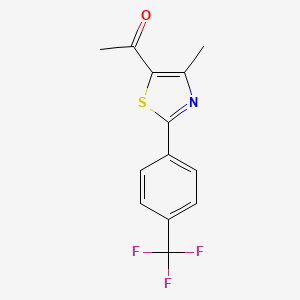 B1311150 1-{4-Methyl-2-[4-(trifluoromethyl)phenyl]-1,3-thiazol-5-yl}ethan-1-one CAS No. 447406-53-3