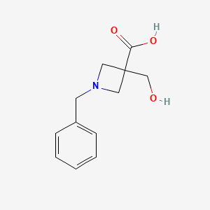 molecular formula C12H15NO3 B13111500 1-benzyl-3-(hydroxymethyl)azetidine-3-carboxylic acid 