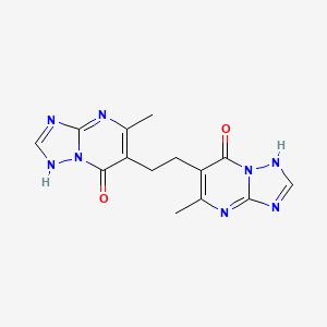 molecular formula C14H14N8O2 B13111505 6,6'-(Ethane-1,2-diyl)bis(5-methyl-[1,2,4]triazolo[1,5-a]pyrimidin-7-ol) CAS No. 61921-05-9