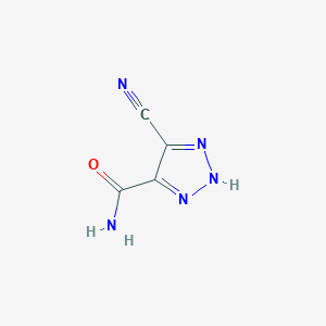 molecular formula C4H3N5O B13111522 4-Cyano-1H-1,2,3-triazole-5-carboxamide 