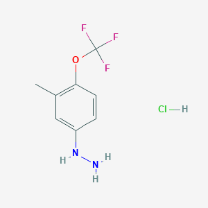 molecular formula C8H10ClF3N2O B13111539 (3-Methyl-4-(trifluoromethoxy)phenyl)hydrazinehydrochloride 