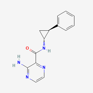 molecular formula C14H14N4O B13111541 3-Amino-N-((1R,2S)-2-phenylcyclopropyl)pyrazine-2-carboxamide 