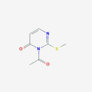 molecular formula C7H8N2O2S B13111552 3-acetyl-2-(methylthio)pyrimidin-4(3H)-one 