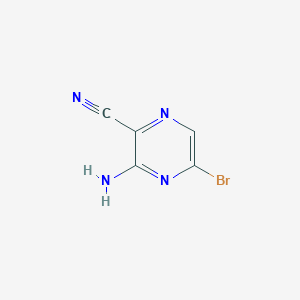 molecular formula C5H3BrN4 B13111575 3-Amino-5-bromopyrazine-2-carbonitrile 