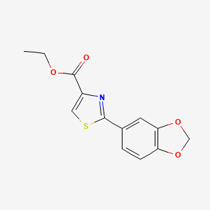 molecular formula C13H11NO4S B1311159 2-(苯并[d][1,3]二氧杂环-5-基)噻唑-4-羧酸乙酯 CAS No. 248249-53-8