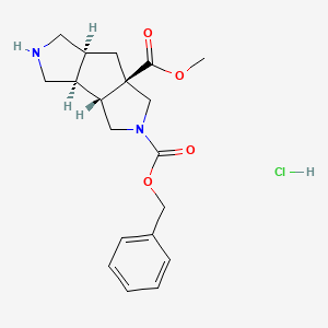 molecular formula C19H25ClN2O4 B13111591 4-O-benzyl 6-O-methyl (1S,2R,6R,8S)-4,10-diazatricyclo[6.3.0.02,6]undecane-4,6-dicarboxylate;hydrochloride 