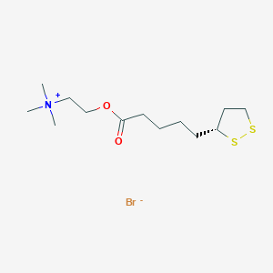 molecular formula C13H26BrNO2S2 B13111627 2-[5-[(3R)-dithiolan-3-yl]pentanoyloxy]ethyl-trimethylazanium;bromide 