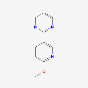 molecular formula C10H9N3O B13111631 2-(6-Methoxypyridin-3-yl)pyrimidine 