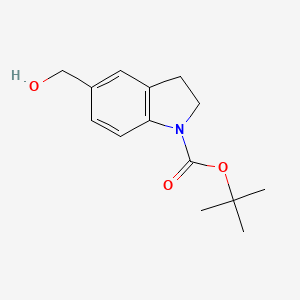 molecular formula C14H19NO3 B13111667 tert-Butyl 5-(hydroxymethyl)indoline-1-carboxylate 