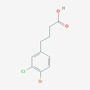 molecular formula C10H10BrClO2 B13111714 4-(4-Bromo-3-chlorophenyl)butanoic acid 