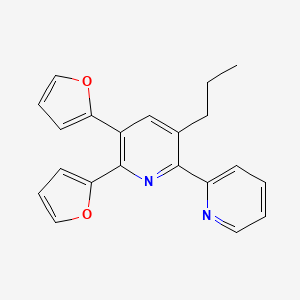 molecular formula C21H18N2O2 B13111719 5,6-Di(furan-2-yl)-3-propyl-2,2'-bipyridine CAS No. 871798-94-6