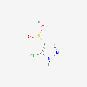 molecular formula C3H3ClN2O2S B13111731 3-Chloro-1H-pyrazole-4-sulfinicacid 