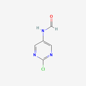 molecular formula C5H4ClN3O B13111735 N-(2-Chloropyrimidin-5-yl)formamide 