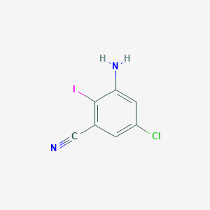 molecular formula C7H4ClIN2 B13111763 3-Amino-5-chloro-2-iodobenzonitrile 