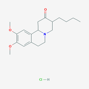 molecular formula C19H28ClNO3 B13111820 3-Butyl-9,10-dimethoxy-1,3,4,6,7,11b-hexahydrobenzo[a]quinolizin-2-one;hydrochloride CAS No. 67455-68-9