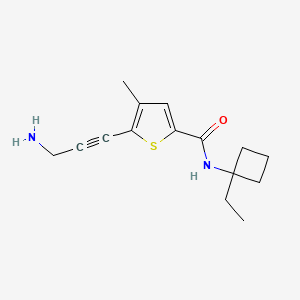 molecular formula C15H20N2OS B13111836 5-(3-Aminoprop-1-yn-1-yl)-N-(1-ethylcyclobutyl)-4-methylthiophene-2-carboxamide 