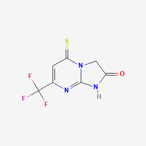 molecular formula C7H4F3N3OS B13111844 5-Thioxo-7-(trifluoromethyl)-3,5-dihydroimidazo[1,2-a]pyrimidin-2(1H)-one 