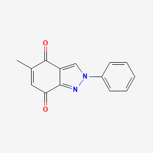 molecular formula C14H10N2O2 B13111868 2H-Indazole-4,7-dione, 5-methyl-2-phenyl- CAS No. 112664-88-7