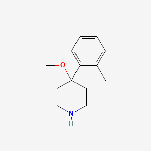 molecular formula C13H19NO B13111872 4-Methoxy-4-(o-tolyl)piperidine 