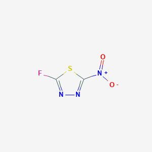 molecular formula C2FN3O2S B13111901 2-Fluoro-5-nitro-1,3,4-thiadiazole 