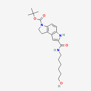 molecular formula C22H31N3O4 B13111937 Tert-Butyl 7-((6-Hydroxyhexyl)Carbamoyl)-1,2-Dihydropyrrolo[3,2-E]Indole-3(6H)-Carboxylate 