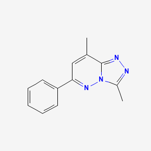 molecular formula C13H12N4 B13111944 1,2,4-Triazolo(4,3-b)pyridazine, 3,8-dimethyl-6-phenyl- CAS No. 32723-50-5