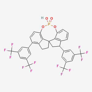 molecular formula C33H19F12O4P B13111959 3,7-bis[3,5-bis(trifluoromethyl)phenyl]-12-hydroxy-4,5,6,7-tetrahydroiindeno[7,1-de:1',7'-fg][1,3,2]dioxaphosphocine 12-oxide 