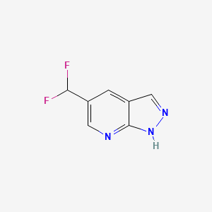 molecular formula C7H5F2N3 B13111962 5-(Difluoromethyl)-1H-pyrazolo[3,4-b]pyridine 